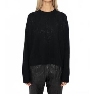 NEW ZADIG & VOLTAIRE markuz cashmere sweater in black